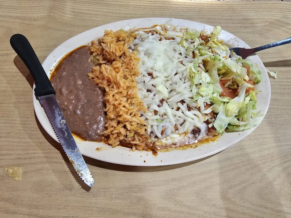 Burritos with Rice Beans and Salad